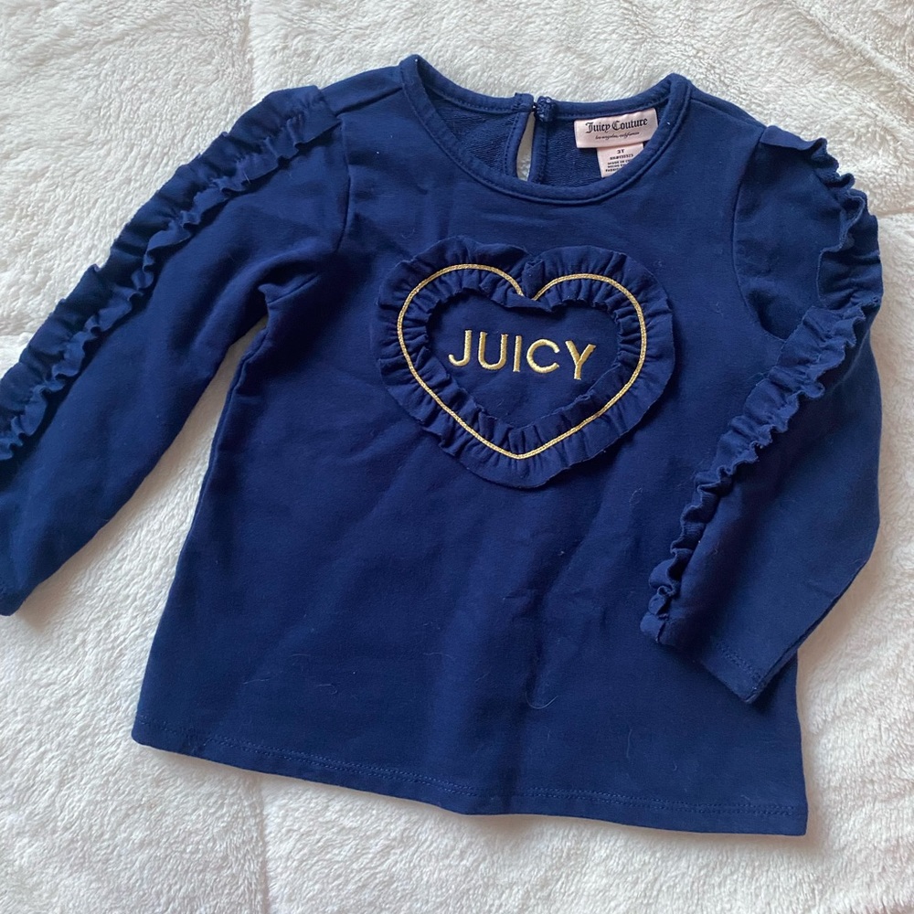 Navy 3t Ruffle Heart Long-sleeve ❤️